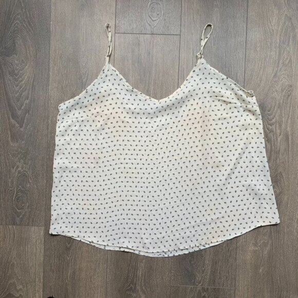 George Print Crepe Tank Top Cream Size 2XL - Picture 1 of 11